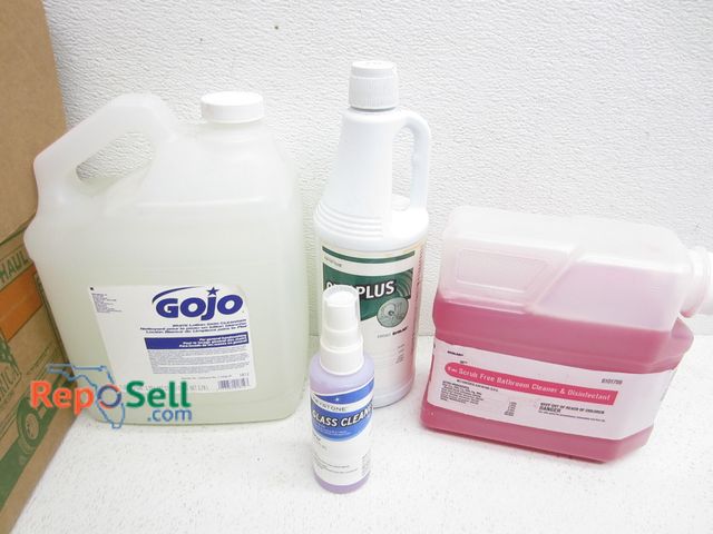 Lot 31-2360 - Cleaning Supplies: (6) 32oz Toilet Bowl Cleaner, 1gal Gojo Hand Soap, (2) Bath Disinfectant, (17) 4o...