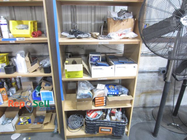 Lot 31-8029 - Contents of Vertical Shelves (Labeled C): Detail Pads, Double Sided Auto Sponge, Hardware, etc.
