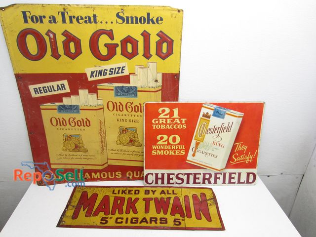 Lot 31-1170 - (3) Antique Cigar/Cigarette Signs