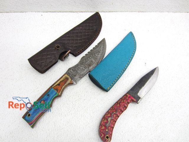 Lot 31-3482 - (2) State of Oklahoma Fixed Blade Knives with Sheaths