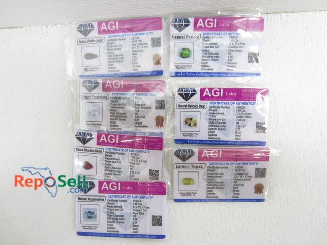 Lot 31-5341 - (7) Gemstones with COA: Topaz, Peridot, Aquamarine, etc.