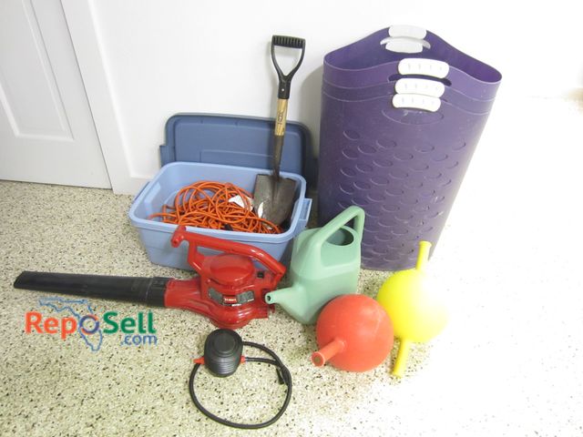 Lot 31-1416 - Toro Blower, Extension Cords, Watering Can, (3) Hampers etc