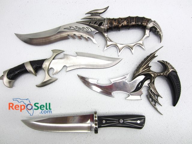 Lot 31-9033 - (4) Various Knives: (1) Sharps Cutlery, (3) Stainless Steel