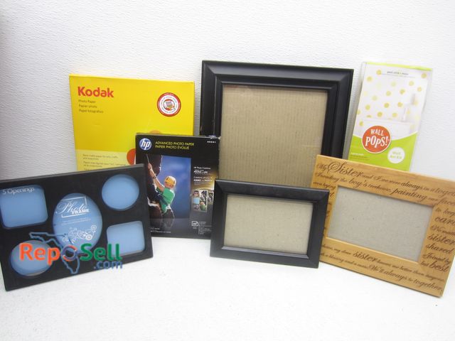 Lot 31-4184 - Lot of Office Supply: Picture Frames, Kodak Photo Paper, Wall Art Kit, etc.