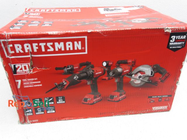Lot 31-6217 - Craftsman (7) Tool Pack; 20v Lithium Ion; Model CMCK70002; New in Box