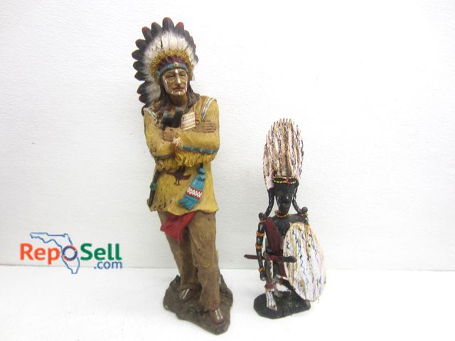 Lot 31-8507 - Indian Figure And African Warrior Figure