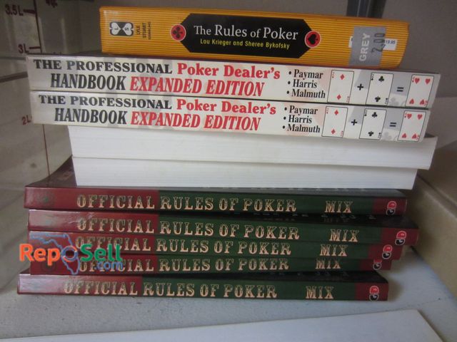 Lot 31-2121 - Contents of (4) Shelves in Closet: New Poker Books, Power Supplies, Poker Chips - Does Not Include D...