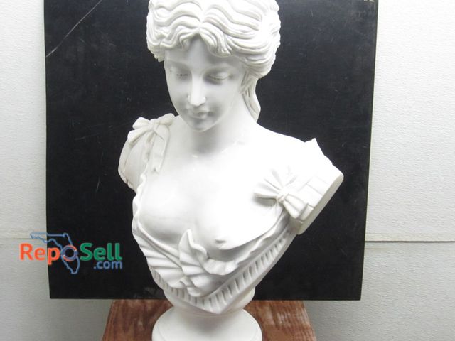 Lot 31-9424 - Marble Woman Bust with Wood Pedestal - Heavy