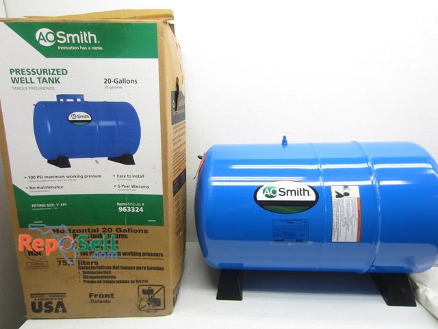 Lot 31-6468 - A O Smith 20gal Horizontal Pressurized Well Tank #LPT20H - New