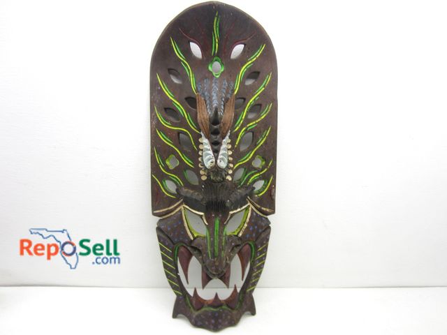 Lot 31-8368 - Wood Dragon Wall Hanging 13" x 30 x 5