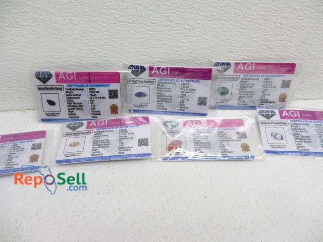 Lot 31-1354 - (7) AGI Precious Stones with COA