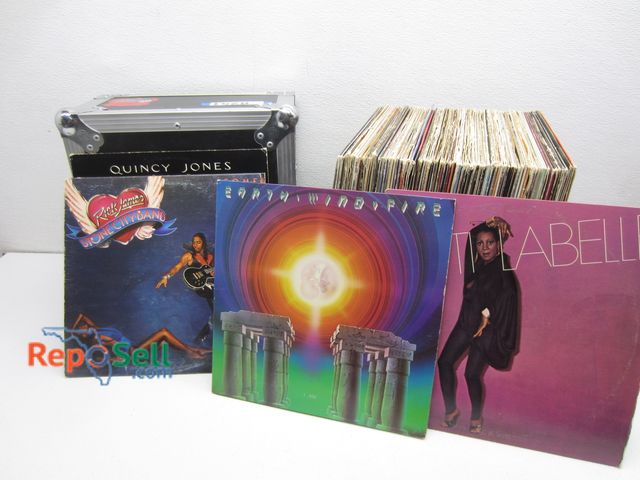 Lot 31-8251 - Approx (80) Vintage Vinyl Records w/Road Ready Case: Earth Wind &amp; Fire, Rick James, Patti Labell...