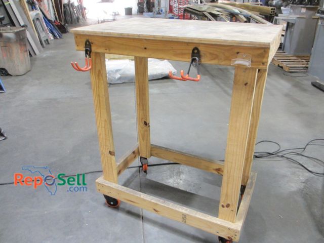 Lot 31-8334 - Rolling Wood Work Table 45"H x 36 x 24