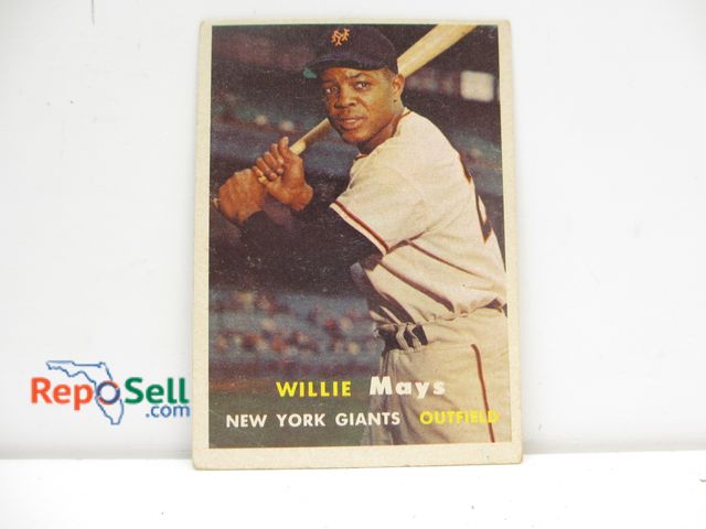 Lot 31-6012 - 1956 Willie Mays Topps Baseball Card in Plastic Cover