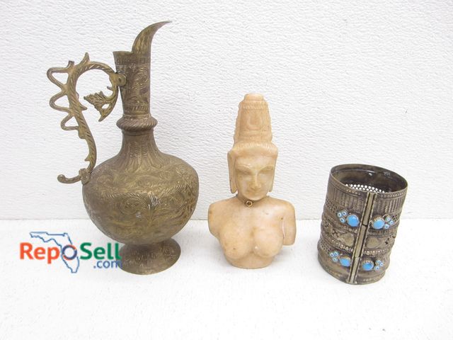 Lot 31-2331 - Vintage Tibetan Brass &amp; Soapstone Pieces