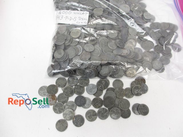 Lot 31-7030 - (1,000) Steel Wheat Cents 1943 P,D,S