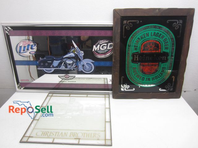 Lot 31-1359 - (2) Framed Glass Beer Signs, etc.