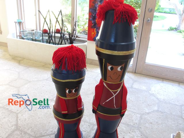 Lot 31-1395 - (2) Ceramic Christmas Soldiers, 36" H And 48" H, Hollow