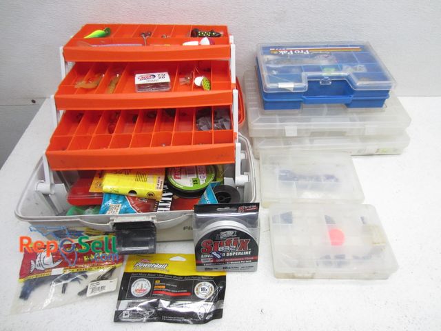 Lot 31-6124 - Fishing Acces Lot: Tacklebox With Tackle And (5) Bins With Tackle