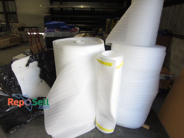 Lot 31-8211 - (2) Large rolls of foam and 1/2" Foam Sheet and 2 small rolls of foam