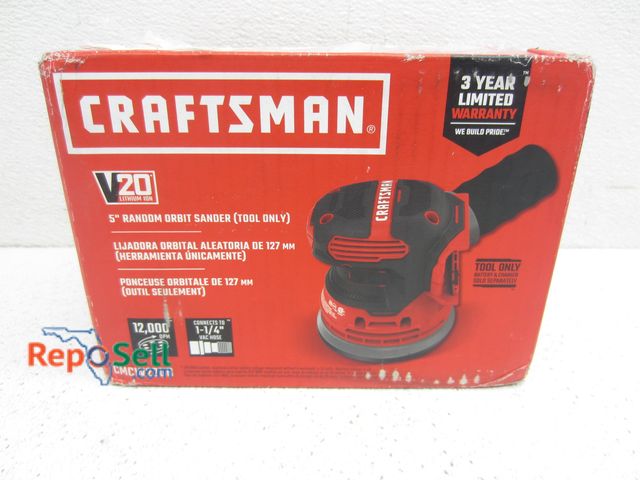 Lot 31-7214 - New Craftsman 20V 5" Orbit Sander #CMCW220B - Tool Only