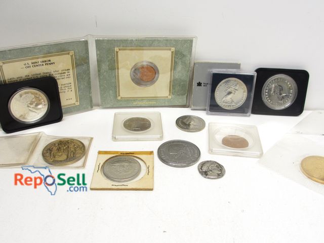 Lot 31-4015 - Lot of (12) Foreign and US Coins: Royal Canadian Mint Dollar, Bicentennial Revolution, Historic Soci...