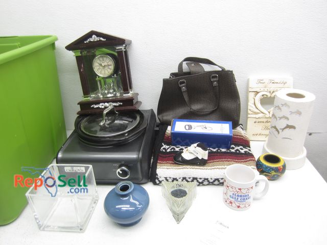 Lot 31-1198 - Estate Lot: Crock Pot , Clock, Purse, Decor etc