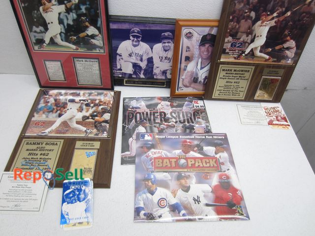 Lot 31-5209 - Assorted MLB Collectible Plaques: McGwire, Sosa, Ruth/Gehrig &amp; (2) Calendars