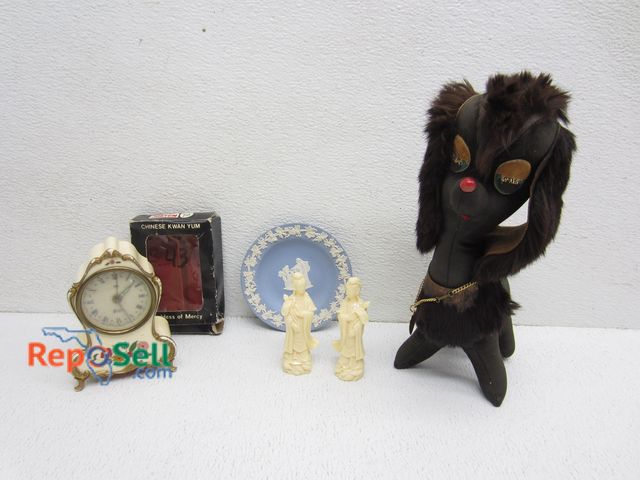 Lot 31-7097 - Blue Wedgewood, (2) Chinese Kwan Yum Figures, etc.