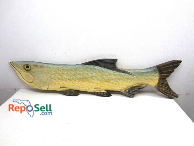 Lot 31-5348 - Chainsaw Carved Wood Fish, Ocean Of Arts, Signed Todd 51" Long