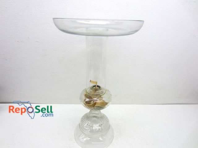 Lot 31-3396 - Tall Glass Piece 22"H - Was used as birdbath