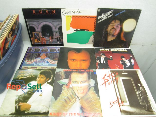 Lot 31-6129 - Approx. (48) Vintage Vinyl Records; Blues Brothers, Michael Jackson, Styx, Etc. Tote Not Included