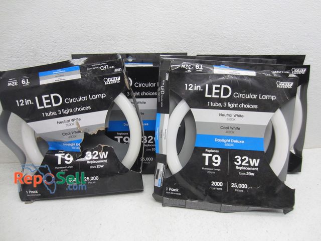 Lot 31-9118 - (5) NOS 12" LED circular lamp tubes, some box damage