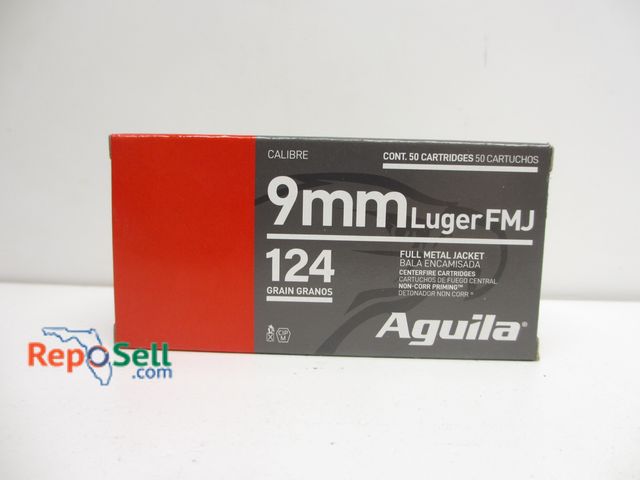 Lot 31-3111 - (50) rounds of Aguila 9mm 124gr FMJ Ammo