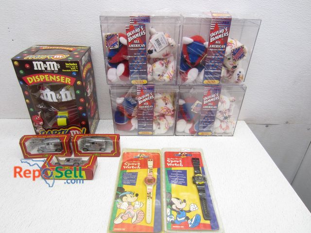 Lot 31-6359 - Vintage Collectible Lot: Bammers, Micky Watches, M&amp;M Dispenser, etc.