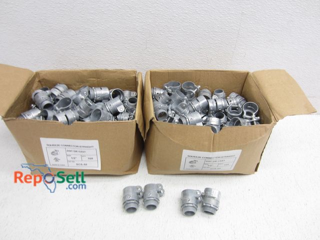 Lot 31-6155 - Approx. (200) 1/2" Zinc Squeeze Connectors - Straight