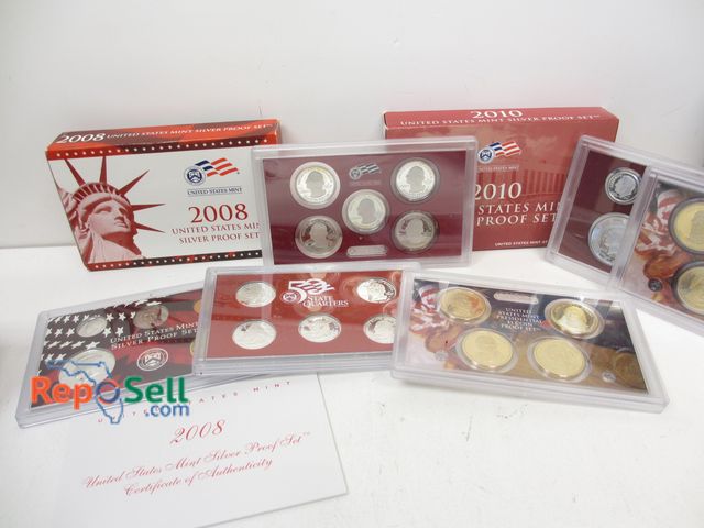 Lot 31-6006 - US Mint Silver Proof 2008 &amp; 2010 Sets with COA