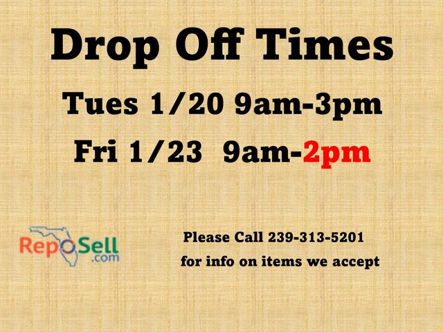 Drop Off Times & Consignment Info