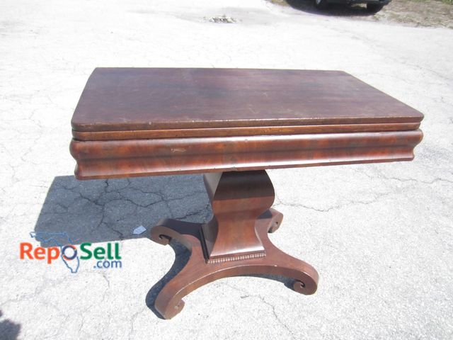 Lot 31-6534 - Vintage or Antique Folding Leaf Wood Table, 27.5" Tall, 33" Wide, 34" Deep (Open)