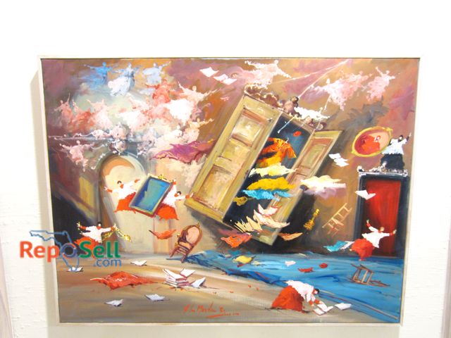 Lot 31-1208 - "Flying Nuns" Signed by Norberto Martini -  Purchased in Florence Italy 32x24"(#20)