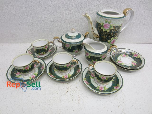 Lot 31-3393 - Hand Painted China Demitasse Tea Set Occupied Japan