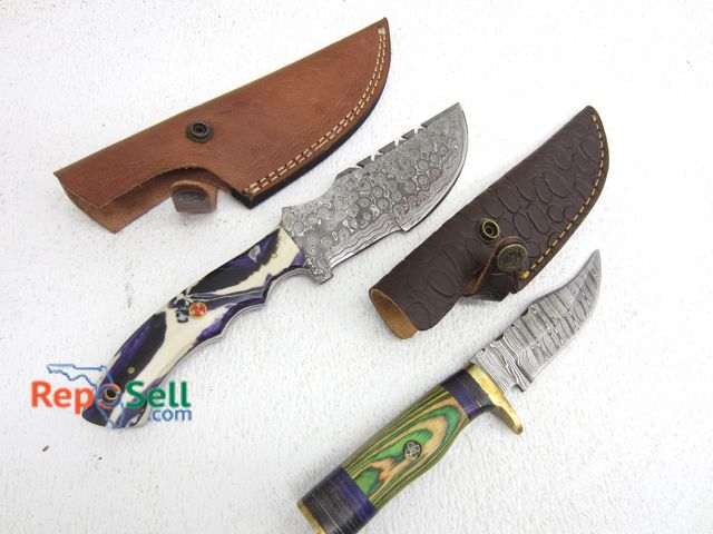 Lot 31-3483 - (2) State of Oklahoma Fixed Blade Knives with Sheaths