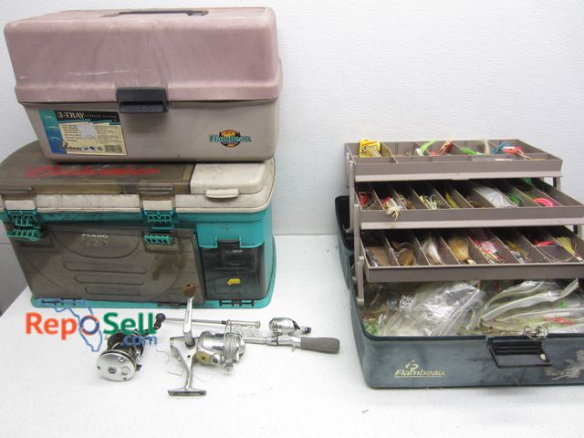 Lot 31-5326 - (3) Tackle Boxes With Tackle, (2) Reels And Mini Rod/Reel