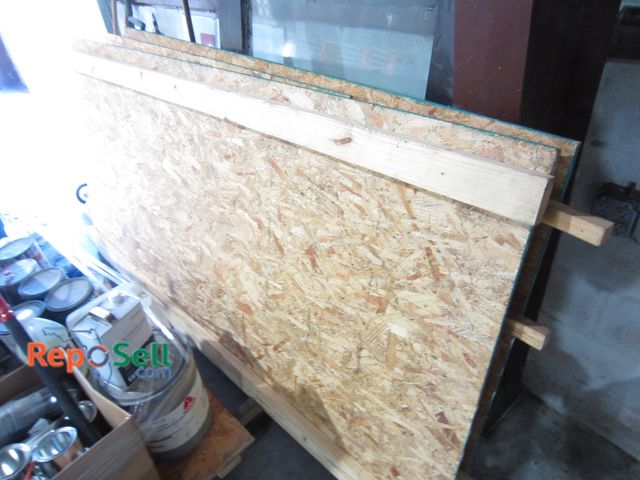 Lot 31-8206 - (3) Pieces of OSB with supports: 2 full sheets one 6ft