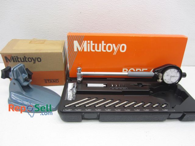 Lot 31-1367 - Mitutoyo 156-101 Micrometer Stand And Mechanical Bore Gauge