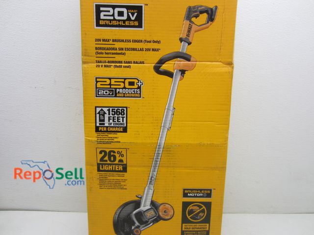Lot 31-2211 - DeWalt 20V Brushless Edger - TOOL ONLY - Up to 1,568 ' of Edging Per Charge - Some Box Damage #DCED4...