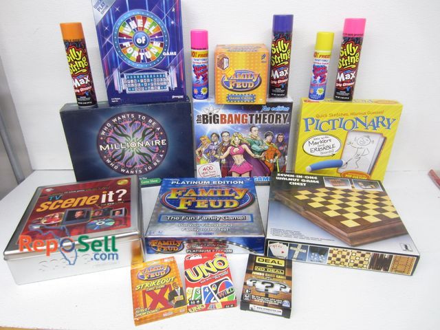 Lot 31-1227 - Assorted Game Lot: Silly String, Big Bang Theory, Family Feud, etc.