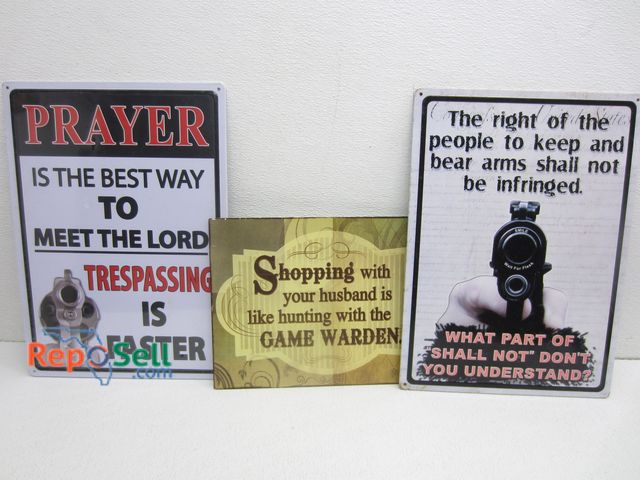 Lot 31-4144 - (3) Metal Signs - Various Sizes, etc.