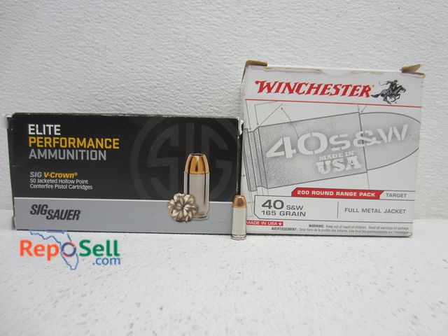 Lot 31-6222 - 250 Rds. .40 S&amp;W (200 rds. 165 g) (50 rds. JHP 180 g)