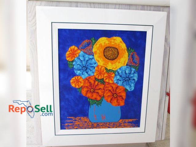 Lot 31-1006 - Framed Original Abstract Floral Vase Art Signed by Glag (#9),